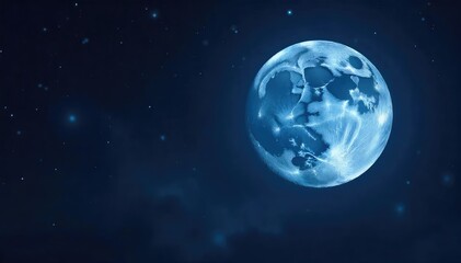 Fototapeta premium Stunning high-resolution image of a full moon dominating a dark night sky, speckled with distant stars Perfect for backgrounds, websites, or any project needing a celestial touch , moon, full moon