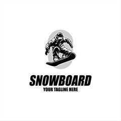 snowboard logo badge design illustration