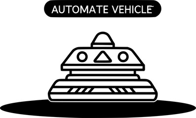 Automated guided vehicle outline icon vector
