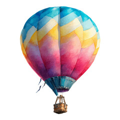 Fototapeta premium Watercolor vector illustration of Hot Air Balloon, isolated on white background.