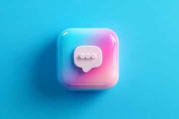 A light blue button with a light bulb icon on a white background is a business concept for help and technology