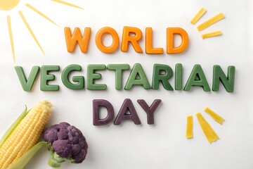 Happy World Vegetarian Day! A fun and colorful graphic with fresh vegetables celebrating a healthy, plant-based, and compassionate lifestyle.
AI-generated image, 