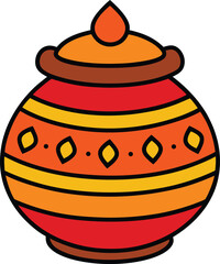 vector illustration of a cartoon teapot