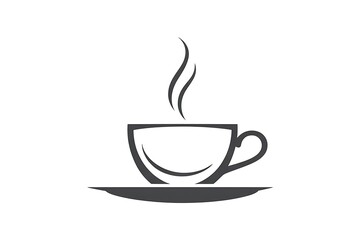 Obraz premium Elegant coffee cup illustration with steam, perfect for cafe menus and branding with modern design