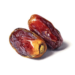 Date in watercolor style, vector illustration, isolated on white background.