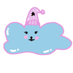 Cute Cloud with Hat Dreamy Cloud