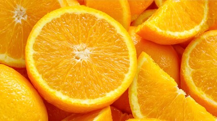Sliced orange wedges arranged in a circular pattern with space in the center for overlay 