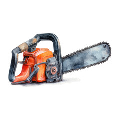 Fototapeta premium Hacksaw in watercolor style, vector illustration, isolated on white background.