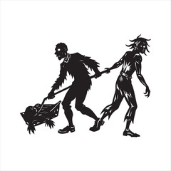 zombie vector silhouette sketch art doodle idea collections