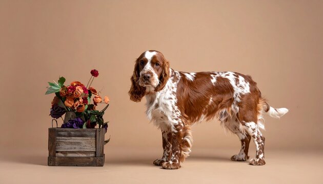 Boykin Spaniel on studio background	