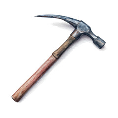 Crowbar, watercolor painting, vector illustration, isolated on a white background.
