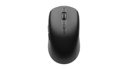 Dark Gray Computer Mouse Top View Isolated technology isolated on a transparent background