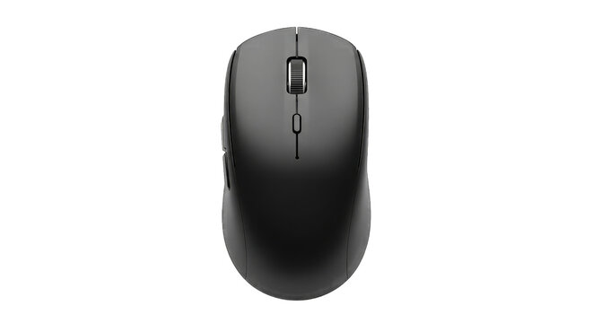 Dark Gray Computer Mouse Top View Isolated technology isolated on a transparent background