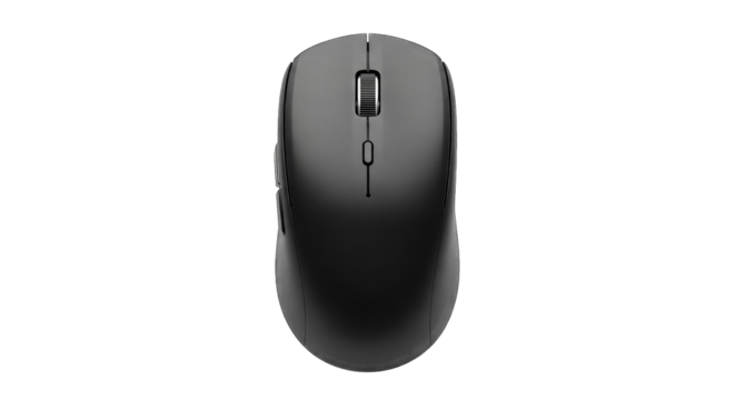 Dark Gray Computer Mouse Top View Isolated technology isolated on a transparent background