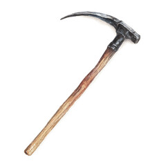 Crowbar, watercolor painting, vector illustration, isolated on a white background.