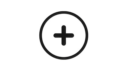 Obraz premium Simple Plus Sign Inside a Circle Icon symbol isolated on a transparent background