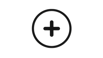Simple Plus Sign Inside a Circle Icon symbol isolated on a transparent background