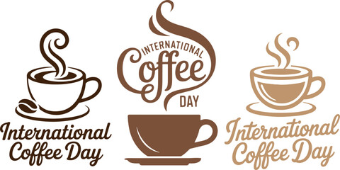International coffee day cup of coffee with beans