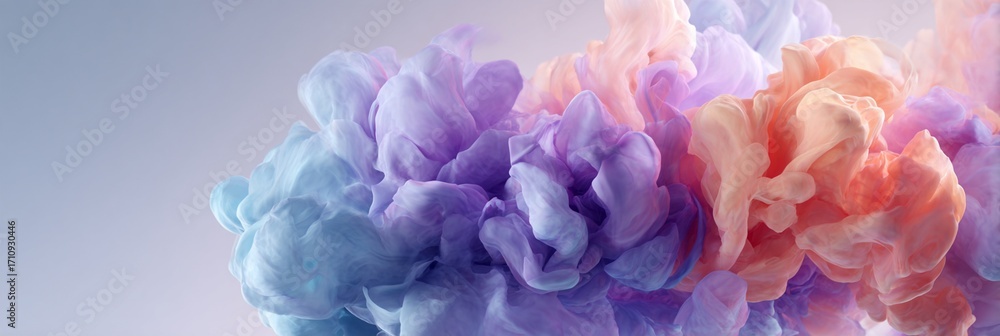 Poster a stunning blend of soft, abstract colors swirls together, creating a mesmerizing visual experience 