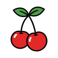 Cherry Icon Fresh Fruit Design