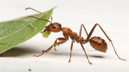 Leafcutter Ant on studio background
