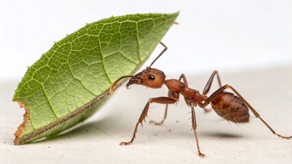 Leafcutter Ant on studio background
