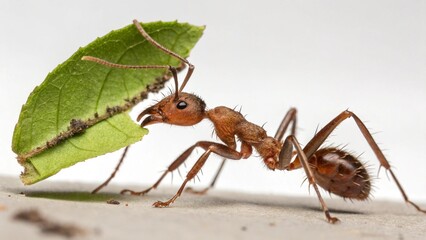 Leafcutter Ant on studio background
