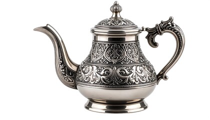 Ornate silver teapot (2)