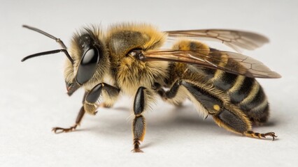 Leafcutter Bee on studio background
