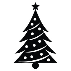 Minimalist Christmas Tree Logo With Ornaments