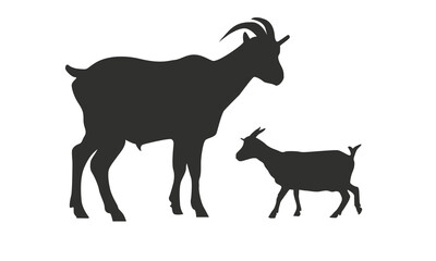 Goat Silhouette Vector Illustration – Farm Animal Livestock Symbol, Minimalist Goat Vector Illustration   Farm Animal Symbol, Mascot, or Logo Design