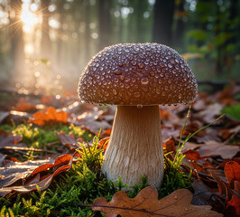 Fototapeta premium porcini mushroom in the forest