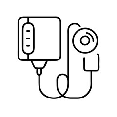 Vector art of sphygmomanometer linear icon medical device for measuring blood pressure healthcare and medicine