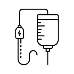 Vector art of intravenous therapy line icon medical procedure, treatment and healthcare vector illustration