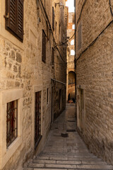 Narrow Street in the old town of Split, Croatia