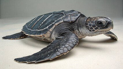Leatherback Sea Turtle on studio background