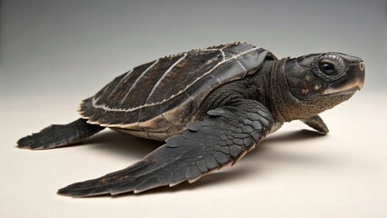 Leatherback Sea Turtle on studio background