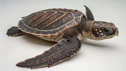 Leatherback Sea Turtle on studio background