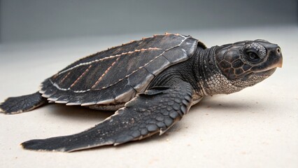 Leatherback Sea Turtle on studio background