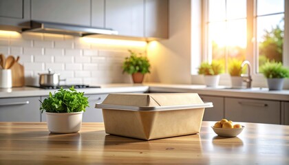 Brown container with food on kitchen counter during daytime for healthy meal