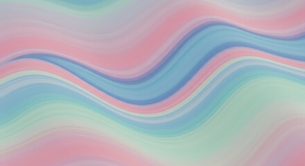 Fototapeta premium Soft pastel color waves abstract background with gentle flowing lines creating a serene and modern visual effect, ideal for contemporary design and creative projects