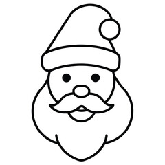 Flat Santa Beard And Hat Minimalist Icon