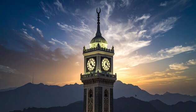 Mecca Clock Tower Skyline View from a Distance