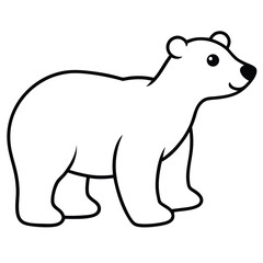 Flat Color Polar Bear Cub Holding Star