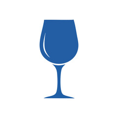 Elegant Blue Beverage Glass Symbol. A sophisticated indigo drinkware illustration on a dark backdrop. Conveys celebration, tranquility, and refined taste. Ideal for design projects.
