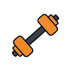 Dumbbell Fitness Equipment Icon. Vibrant hand weight representing physical activity, strength, and well-being. This lively graphic promotes an active lifestyle.