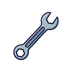 Combination Wrench Spanner Icon. A practical hand tool representing repair, maintenance, and problem-solving solutions. Perfect for automotive, construction, and industrial tasks.