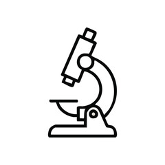 Scientific Microscope Outline. Essential optical instrument for biological and medical study. Symbolizes exploration, discovery, and detailed examination of the unseen.