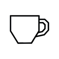 Minimalist Beverage Cup Outline. This sleek graphic depicts a simple vessel for drinks. It conveys feelings of warmth, daily ritual, and tranquil pauses. Perfect for modern design.
