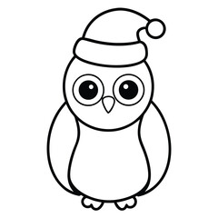 Cute Snow Owl With Santa Hat Logo